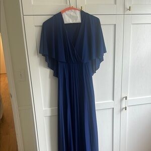 ASOS Blue Maxi Gown with Plunge Neckline